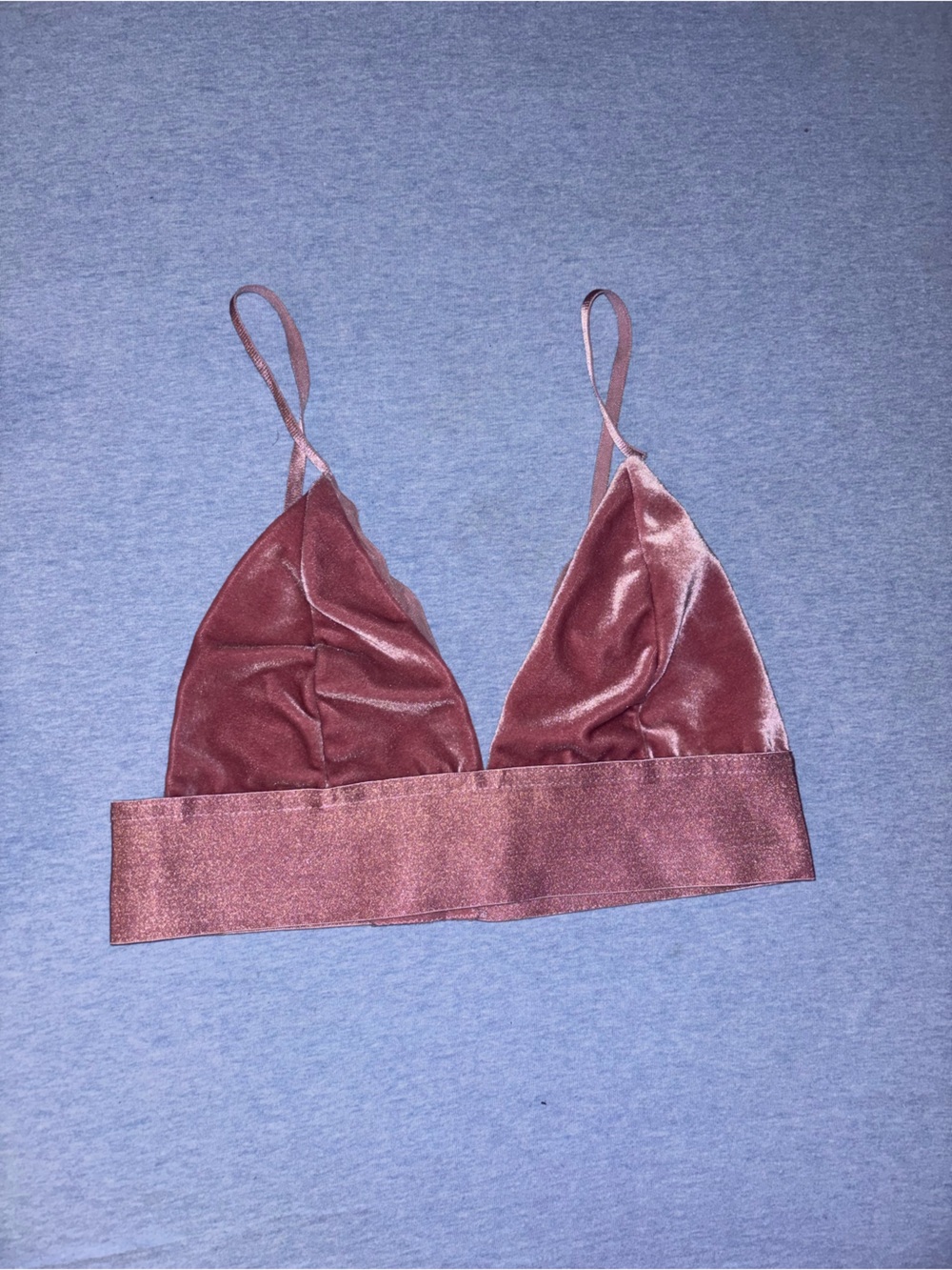 Youmita Velvet Triangle Bikini Bottoms in Dusty Rose